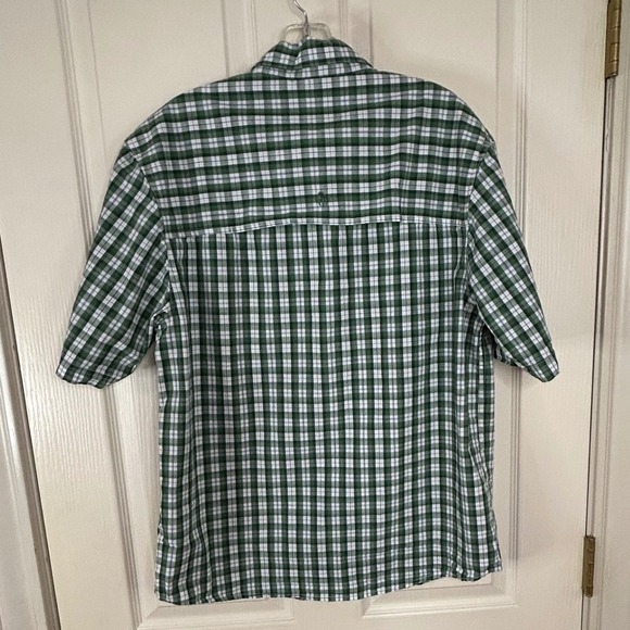 Wolverine Mens Plaid Button Up Short Sleeve Shirt Green White Medium - Picture 7 of 12